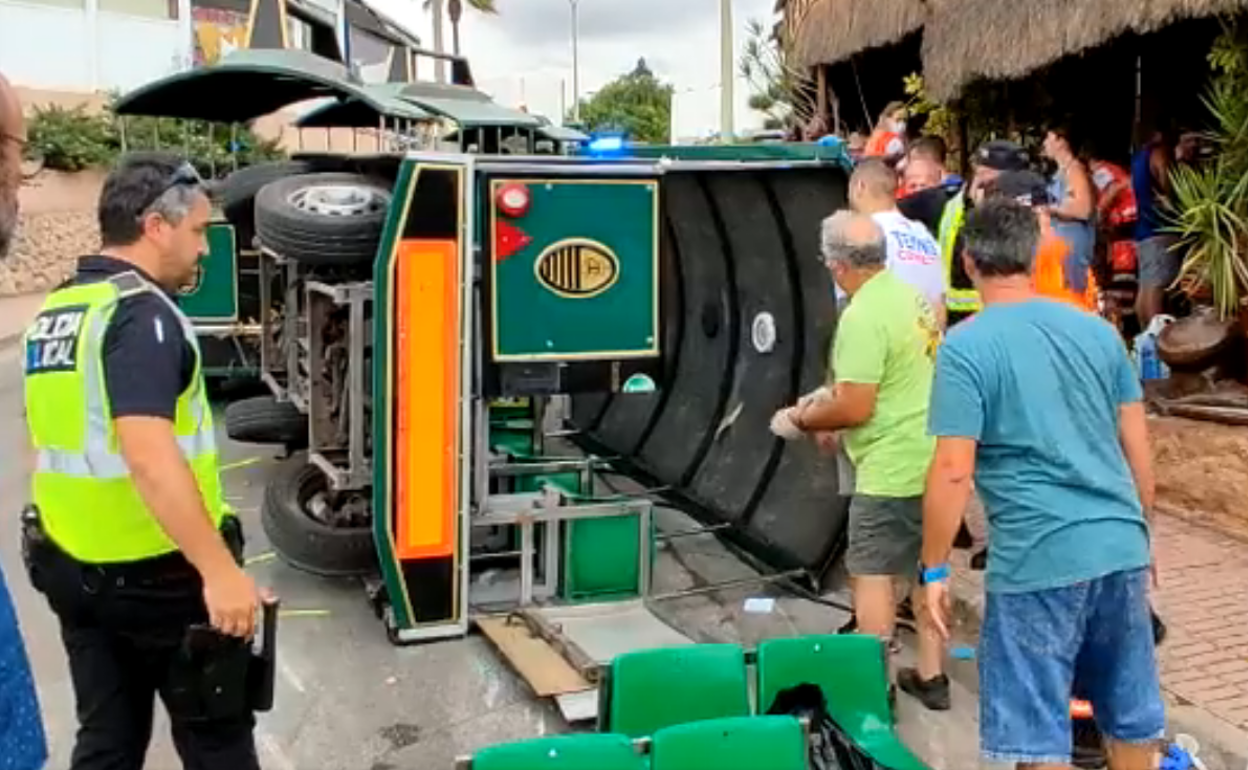 El tren que ha volcado en Mallorca.