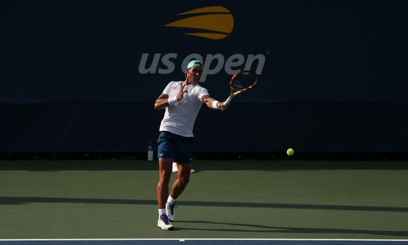 Rafa Nadal durante una sesión de entrenamiento antes de comenzar su participación en el US Open.