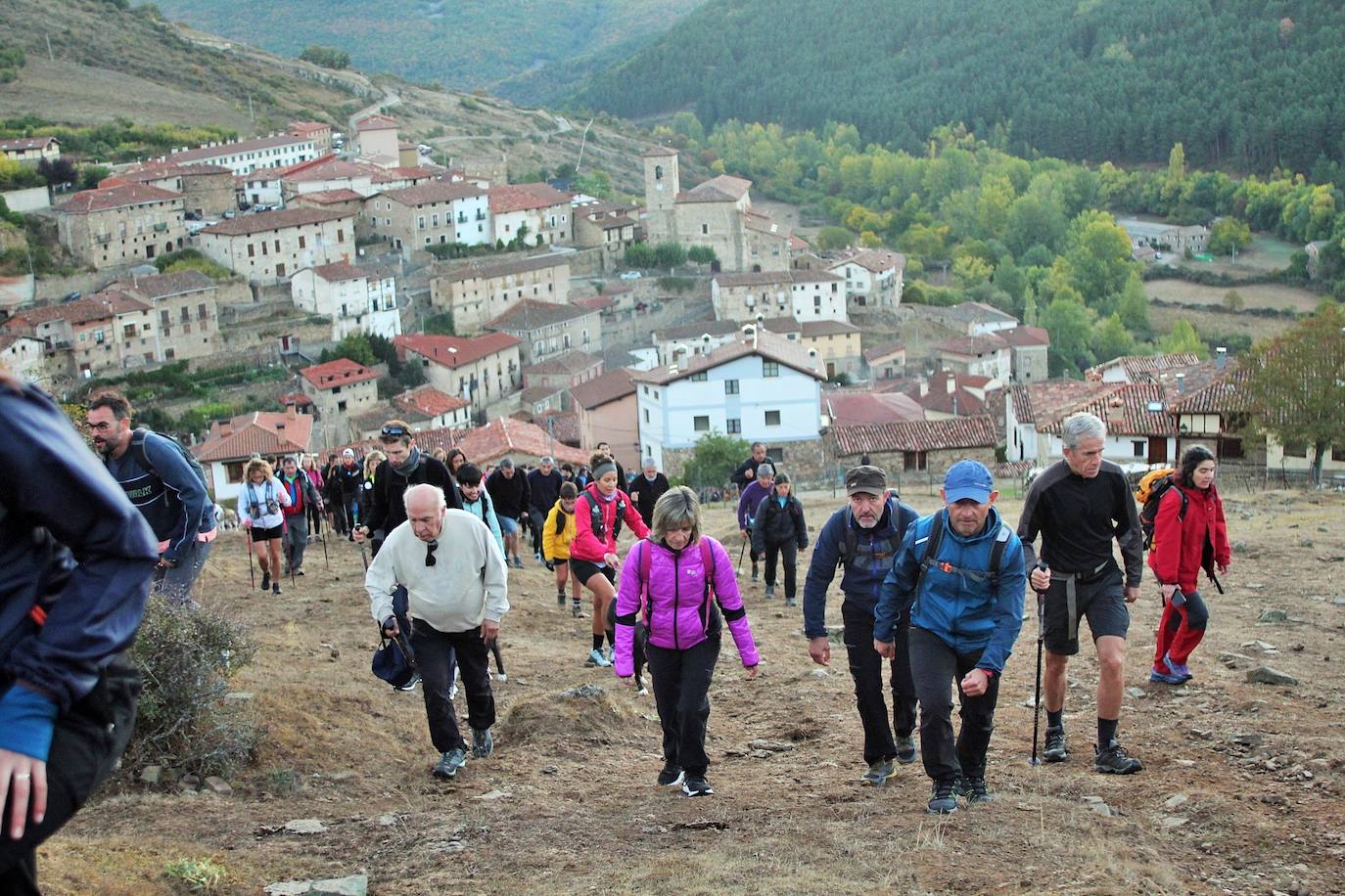 Fotos: Más de 300 senderistas recorren la Sierra de Cebollera