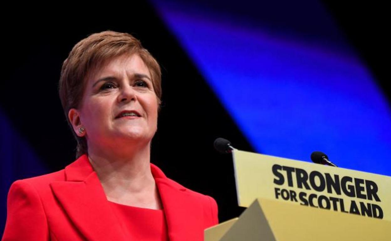 Nicola Sturgeon, durante su discurso en la asamblea del independentista SNP. 