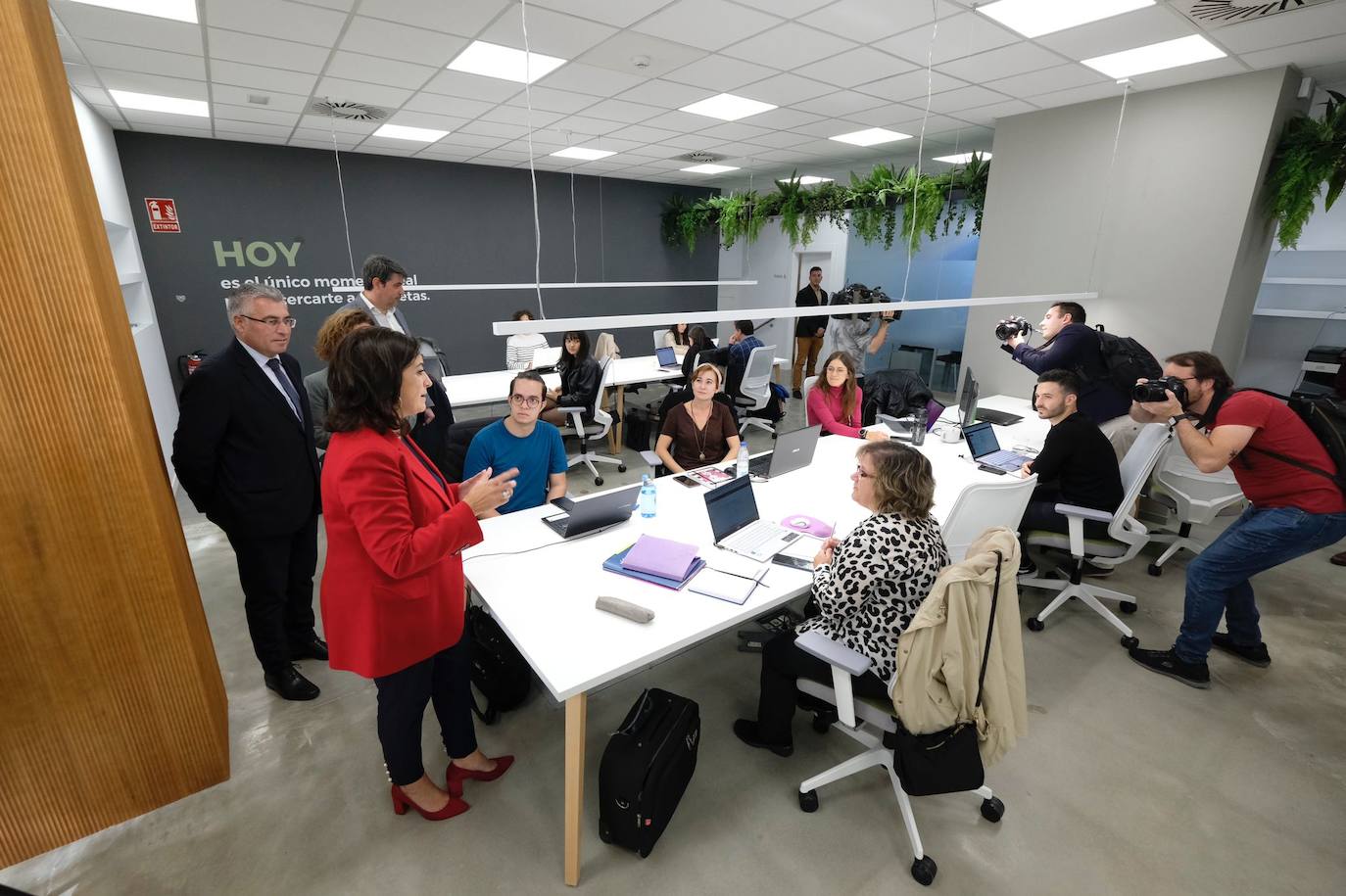 Un momento de la visita al Centro de Orientación y Empleo. 