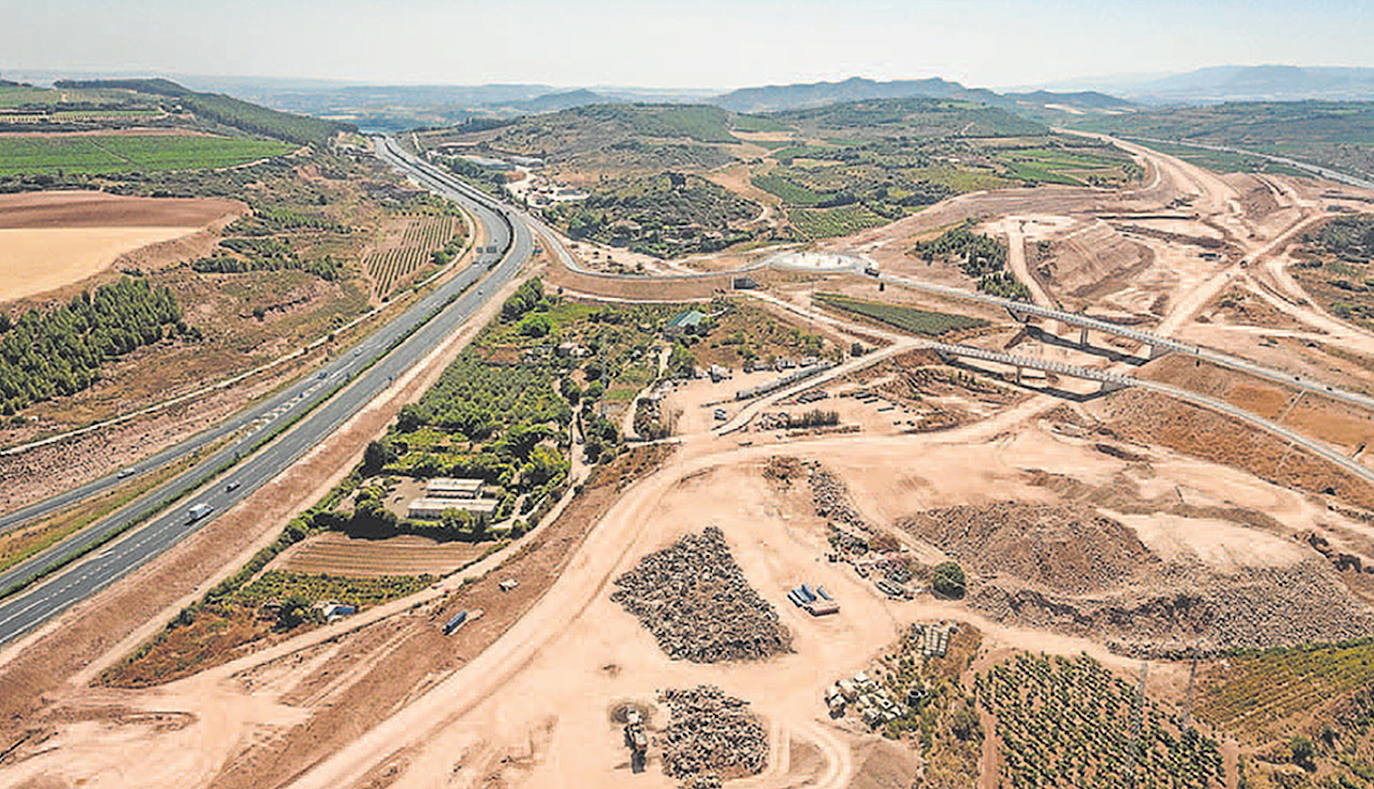 Obras de la Ronda Sur de Logroño durante el pasado mes de octubre. 