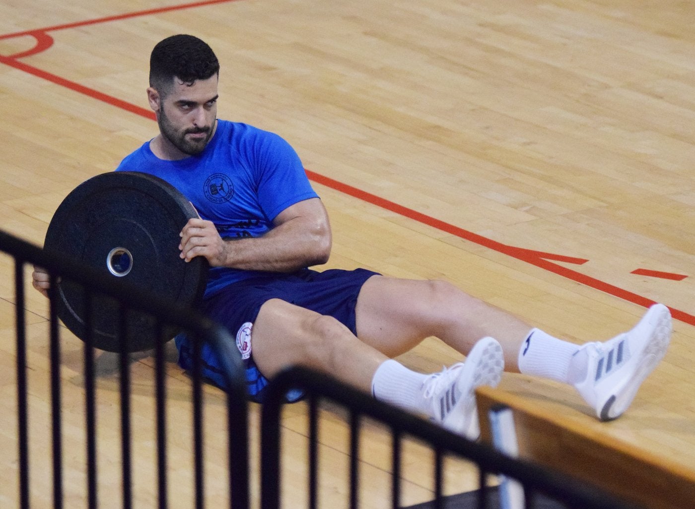 Leo Dutra durante su rehabilitación. Ya está jugando. 