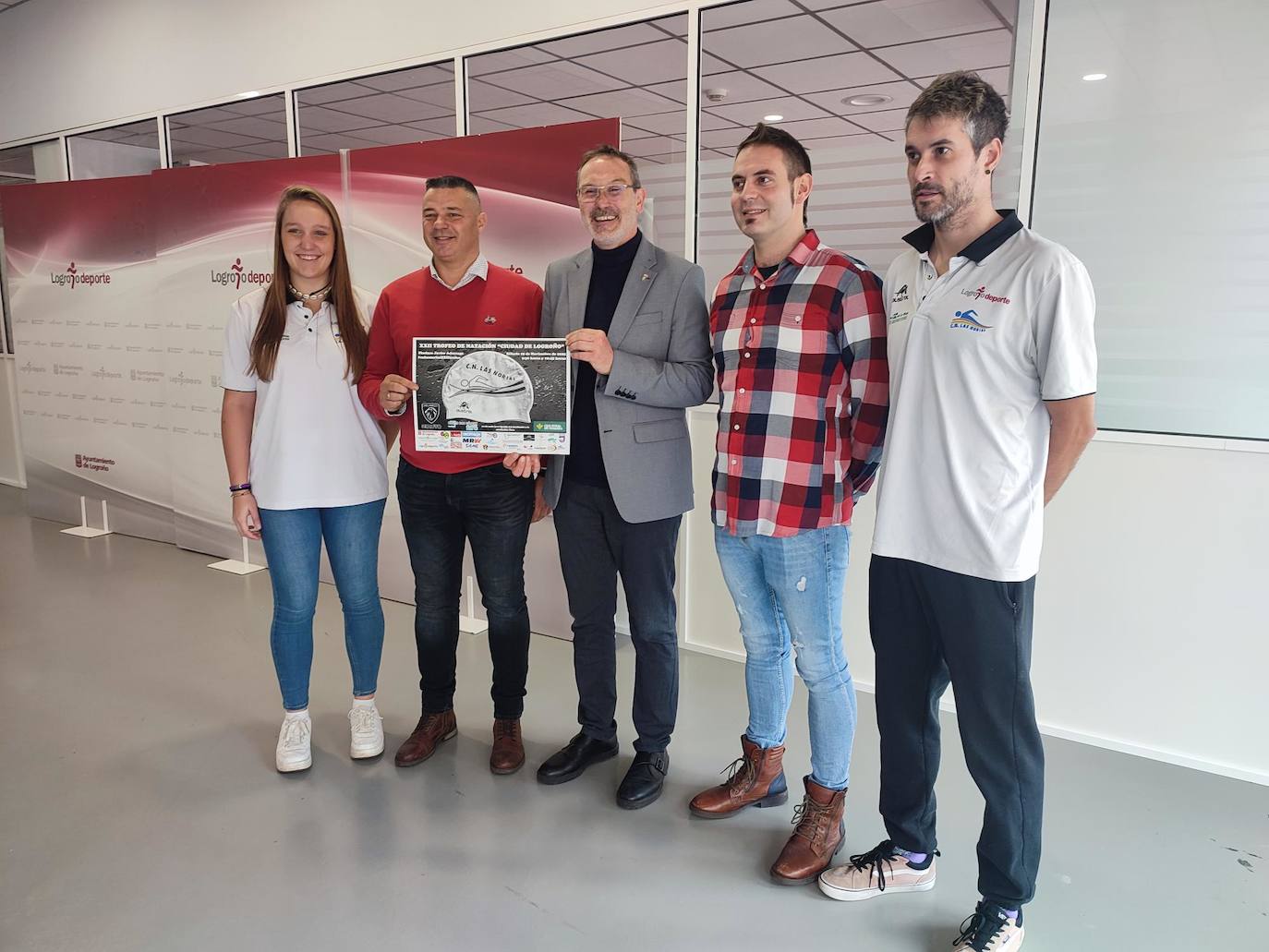 Imagen de la presentación del torneo, este miércoles en la sede de Logroño Deporte. 