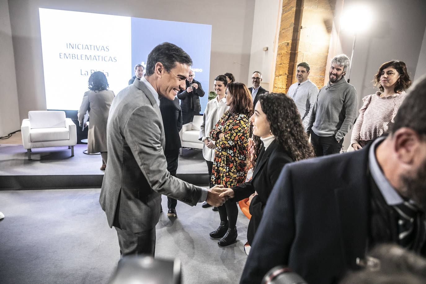 Fotos: Pedro Sánchez, en San Millán y Nájera