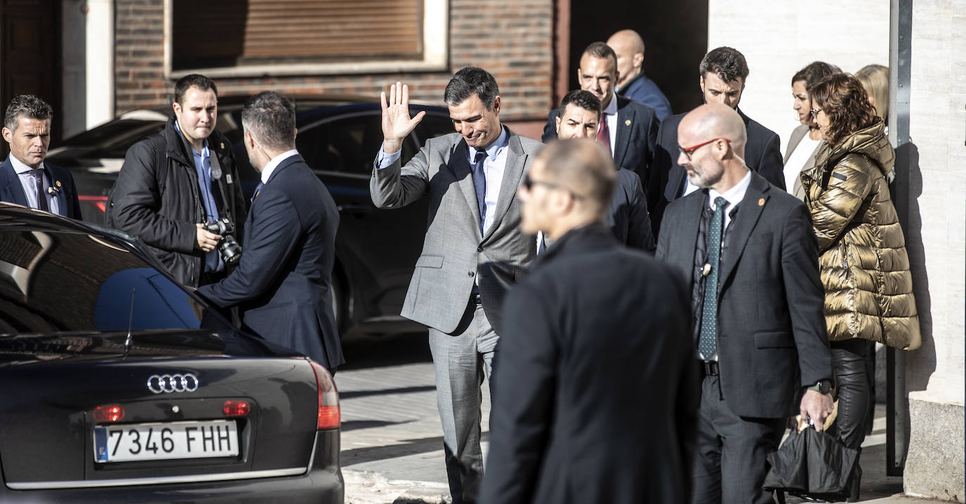 Fotos: Pedro Sánchez, en San Millán y Nájera