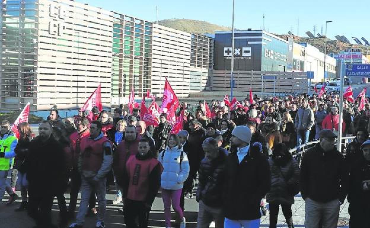 Huelga del sector del calzado en Arnedo.