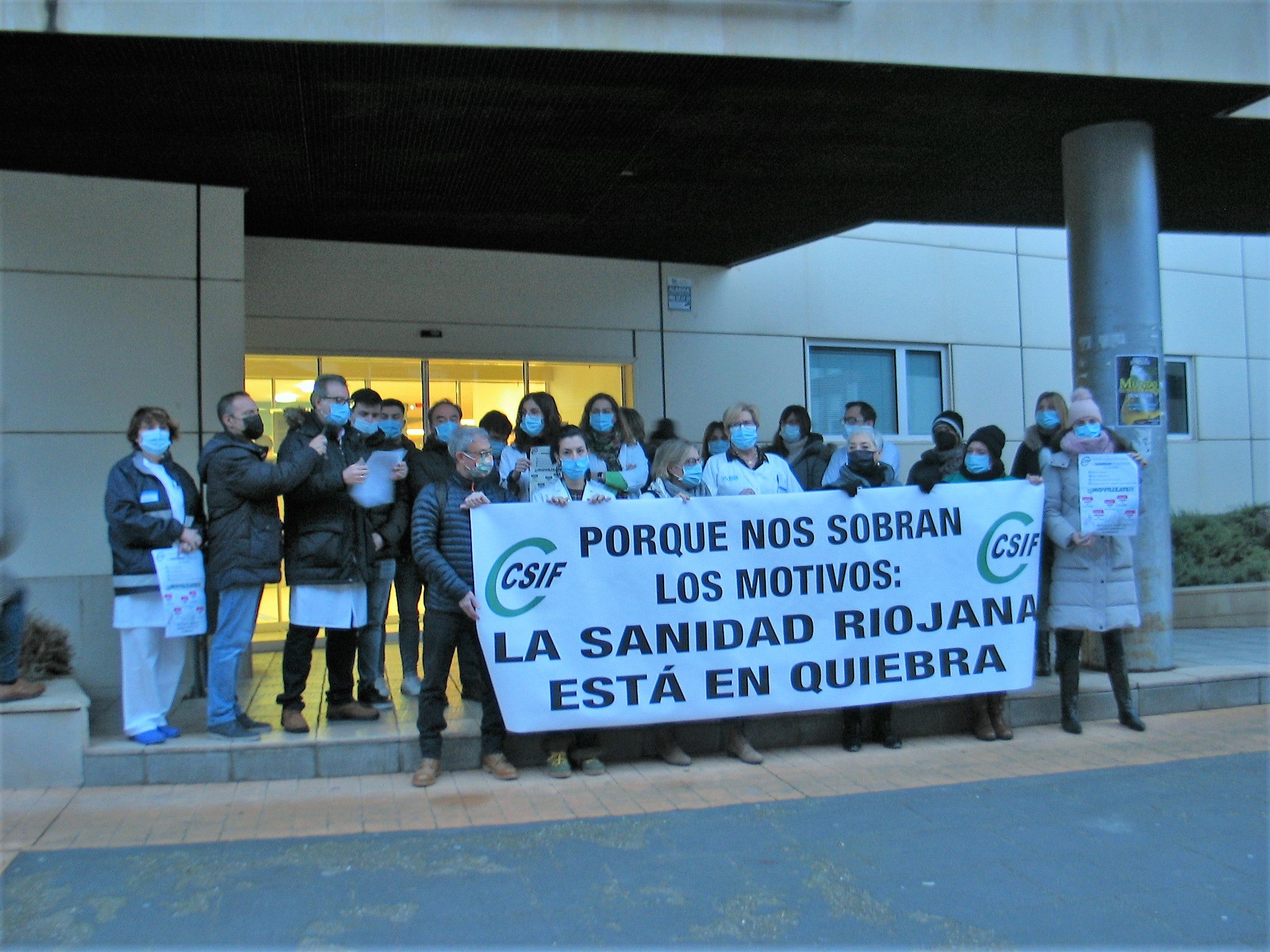 Concentración de los sanitarios najerinos convocada por CSIF