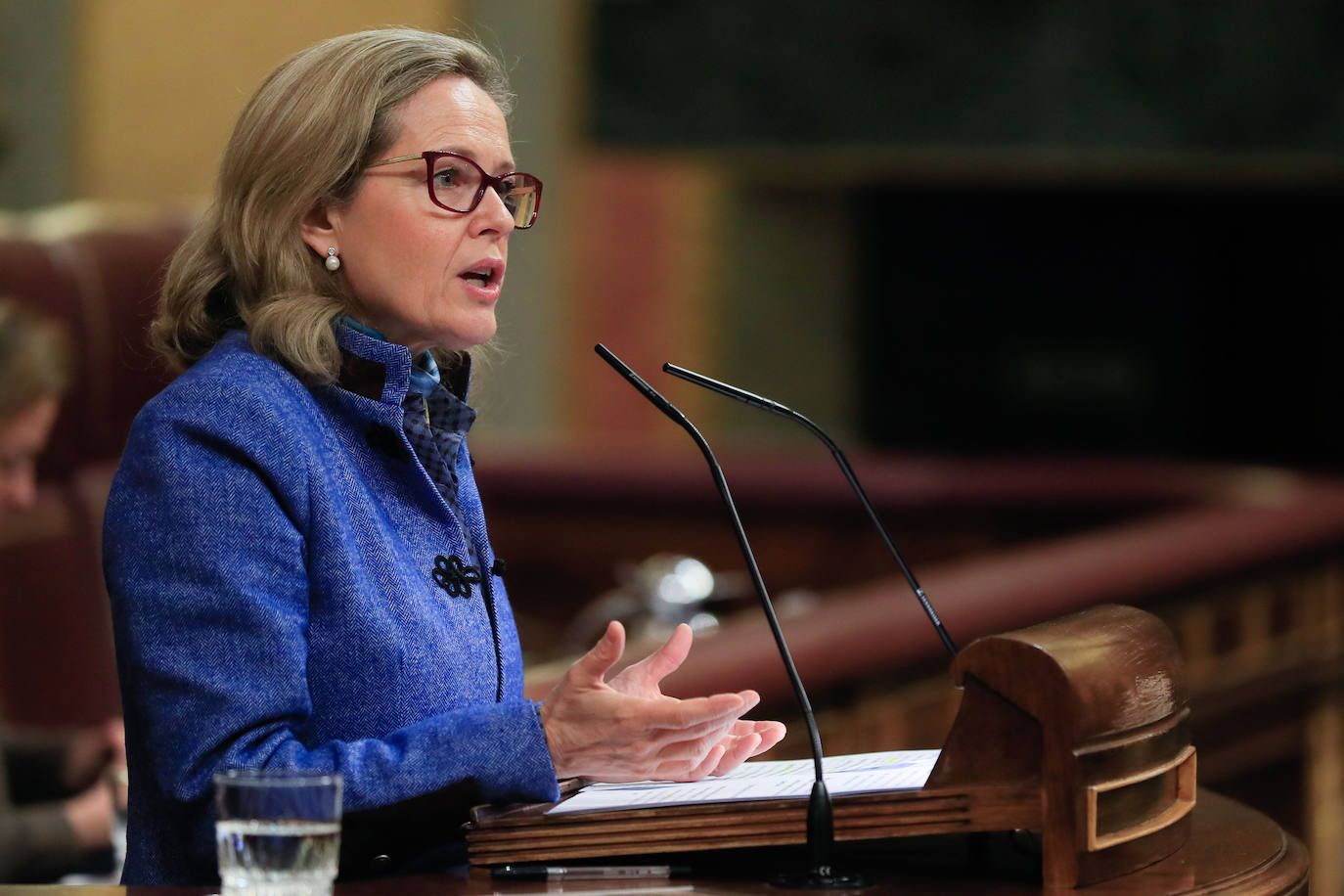 La vicepresidenta y ministra de Economía en el Congreso de los Diputados