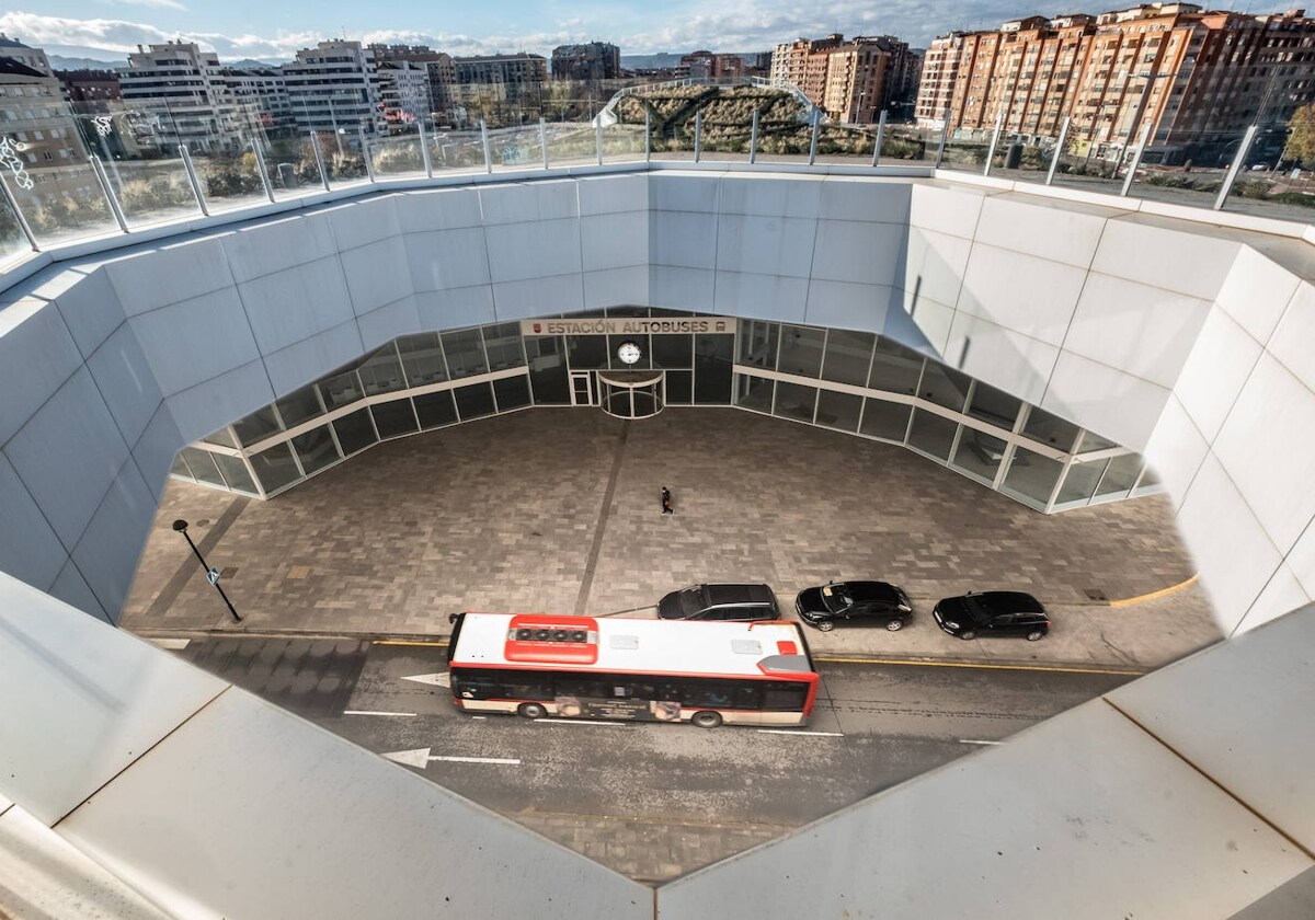 Estación de autobuses vista desde la cúpula del parque del soterramiento.