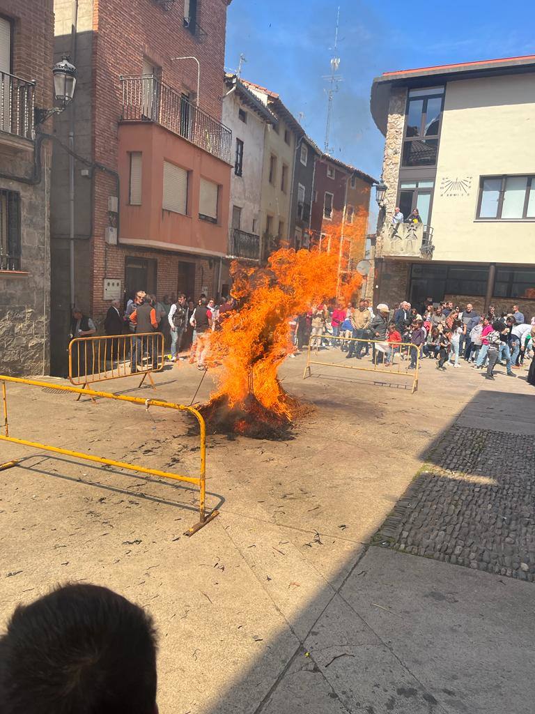 Judas de Anguiano en llamas.