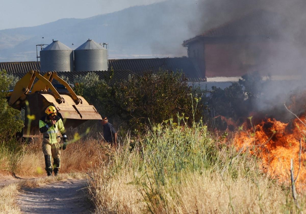 Incendio de vegetación el 19 de julio de 2022 en el camino de La Magdalena.