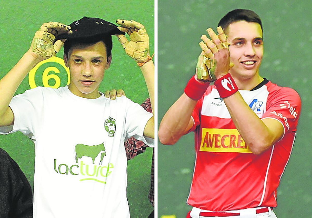 Javier Zabala, de escolar y en una imagen más actual.