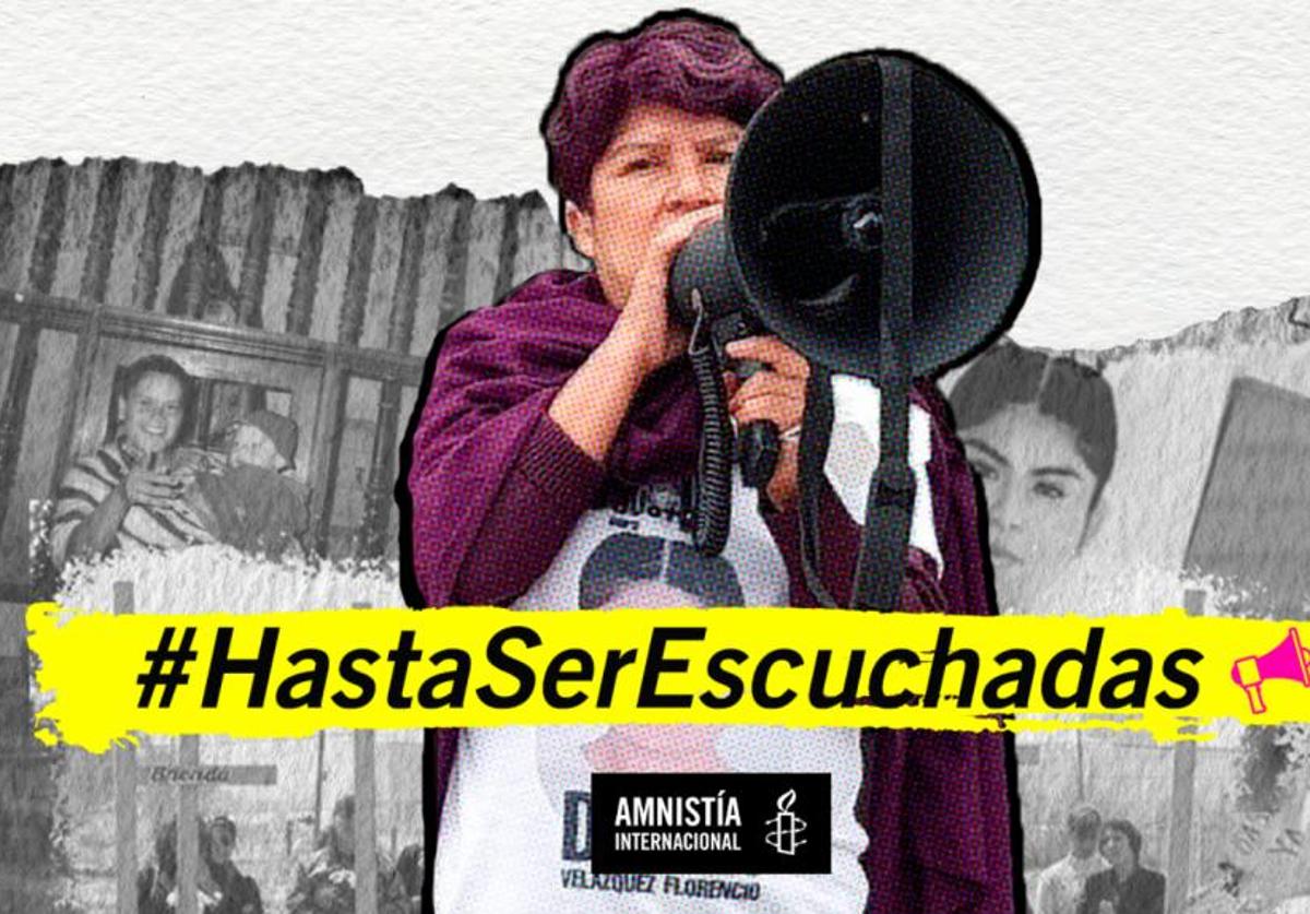 Imagen de la campaña de Amnistía Internacional contra el feminicidio en México