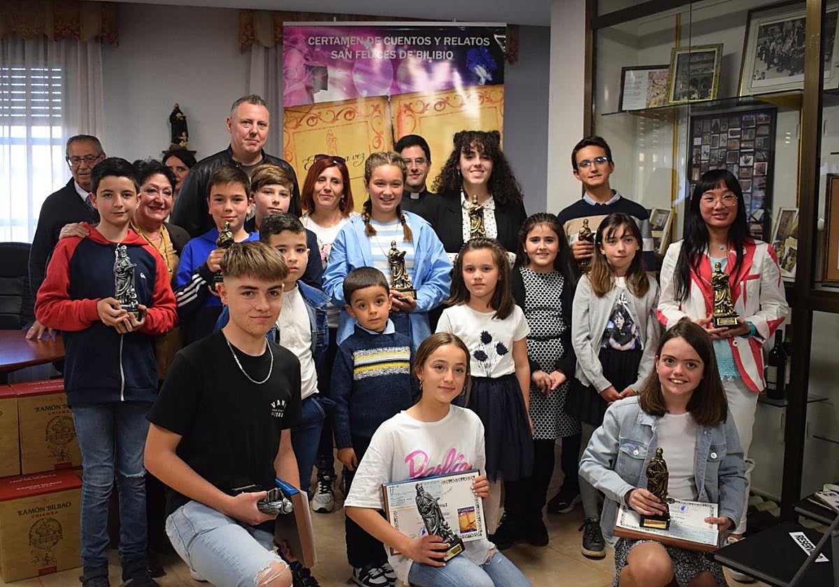 Los premiados en esta edición del concurso encaminado a divulgar la vida del patrón de Haro.
