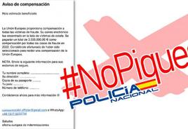 Advertencia de la Policía Nacional respecto a esta nueva estafa de 'phising'.