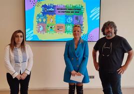 Elena del Campo, Beatriz Nalda y Juan Pinillos, durante la presentación de este lunes.