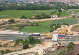 Montaje del nuevo puente de Villamediana