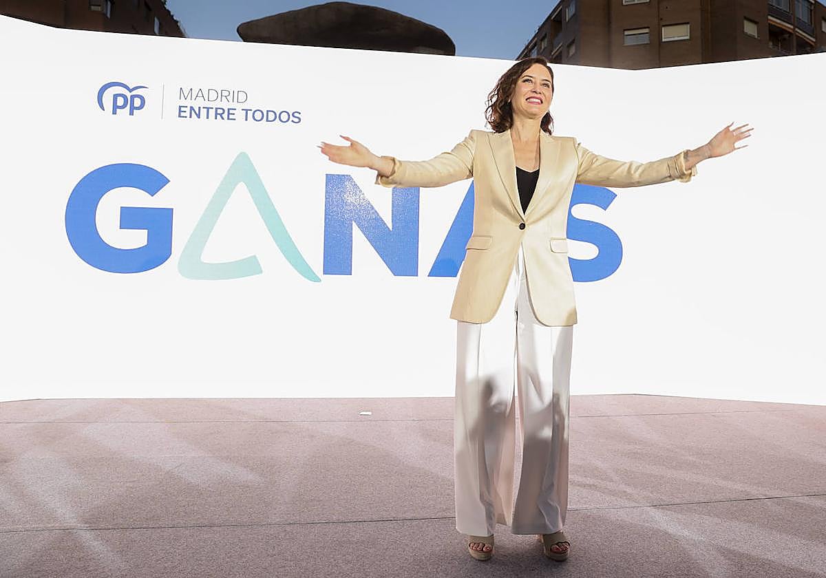 Ayuso, en el estreno de la campaña del 28M.