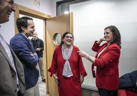 Íñiguez, Sáenz y Andreu, antes del debate de TVR-Diario LA RIOJA.