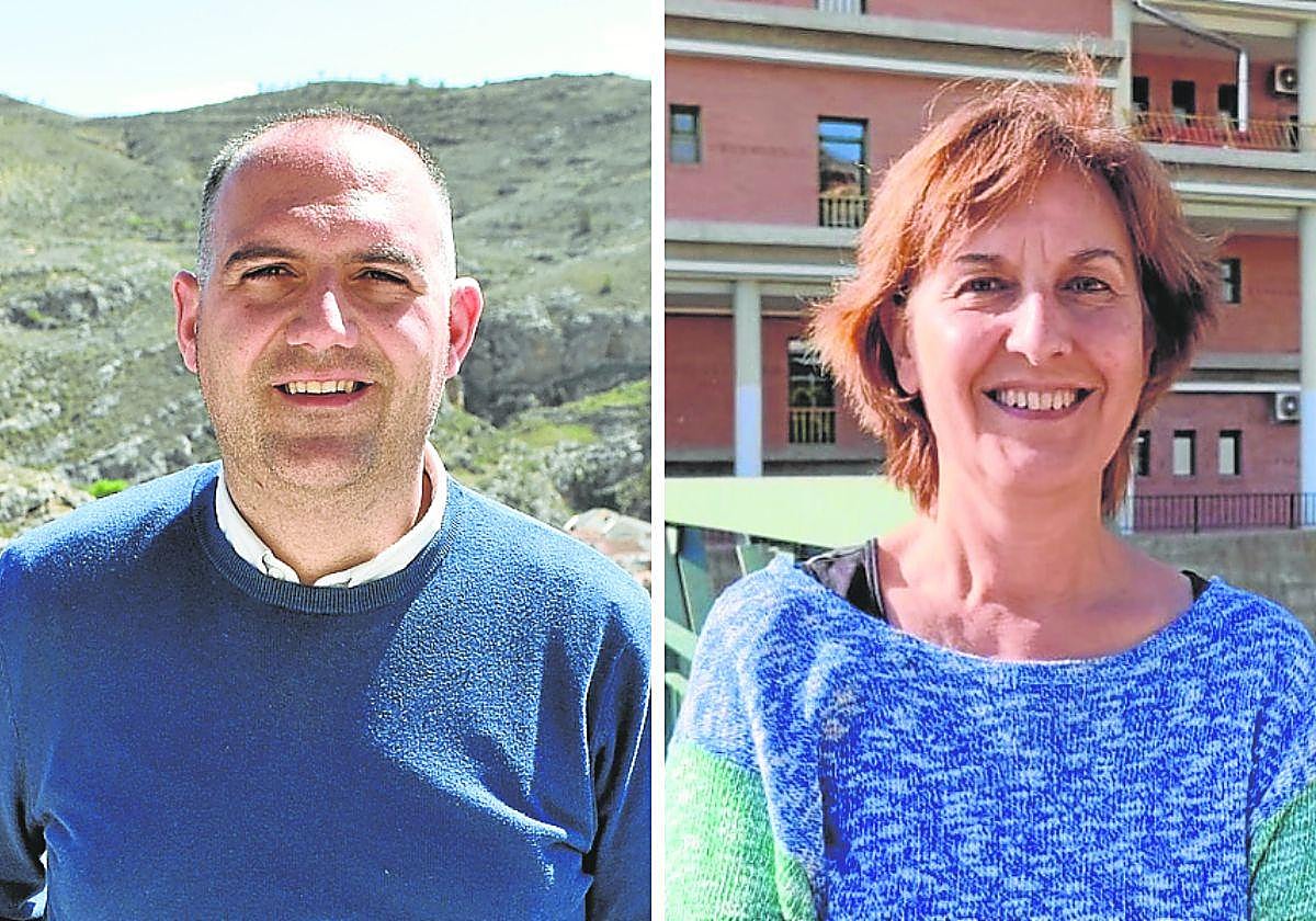 Álvaro Forcada, candidato del PP de Cervera y la actual regidora, Estrella Santana, del PSOE.