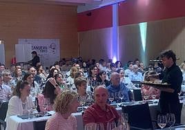 Cita con el producto riojano, ayer en la sala Entreviñas.