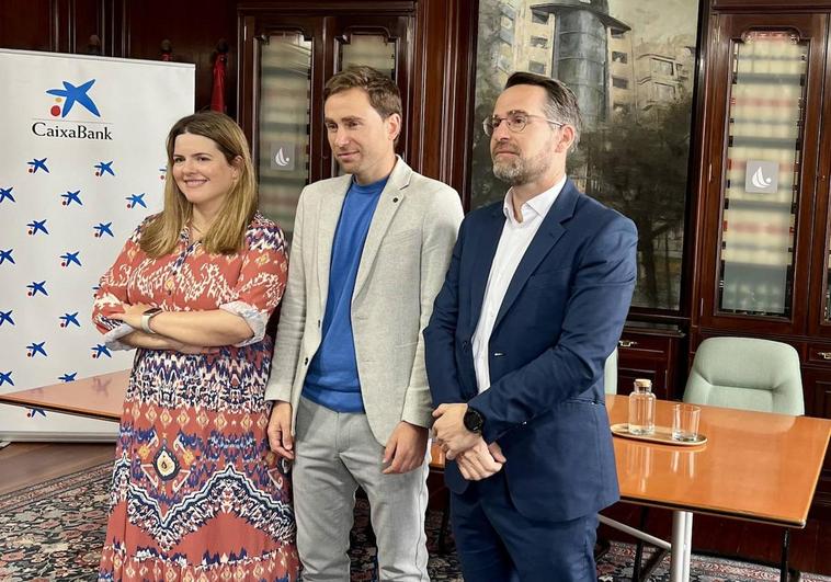 Marta García, Daniel Osés y Jorge García, durante la presentación de la iniciativa 'Proyectos de Emprendimiento Rural'.