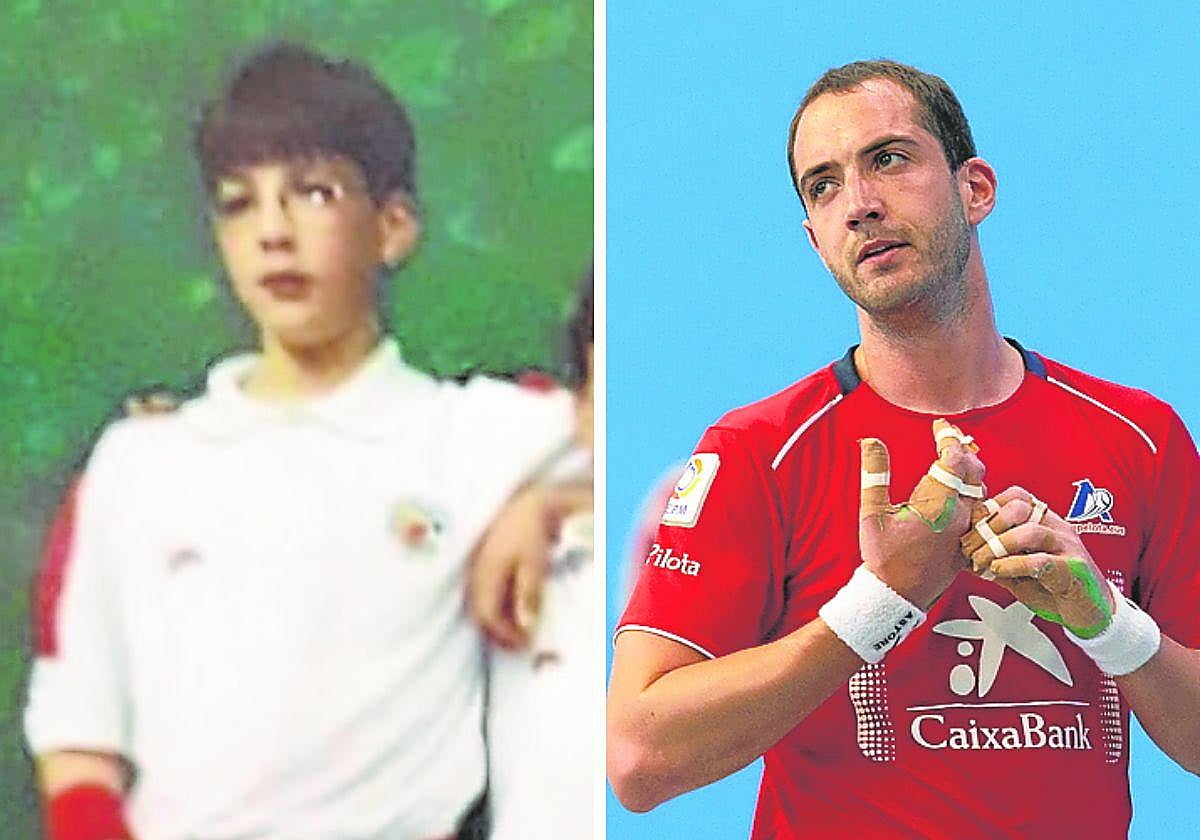 David Merino en su etapa escolar y en la actualidad.