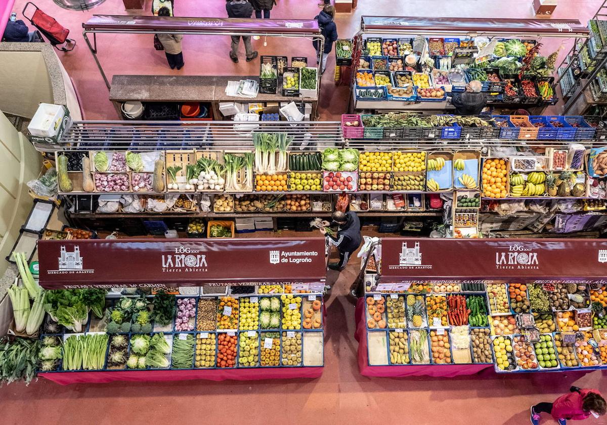 Plaza de Abastos de Logroño, uno de los principales centros de compra de alimentos en la capital.