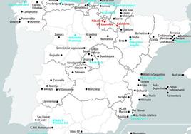 El mapa de los equipos de Segunda Federación.