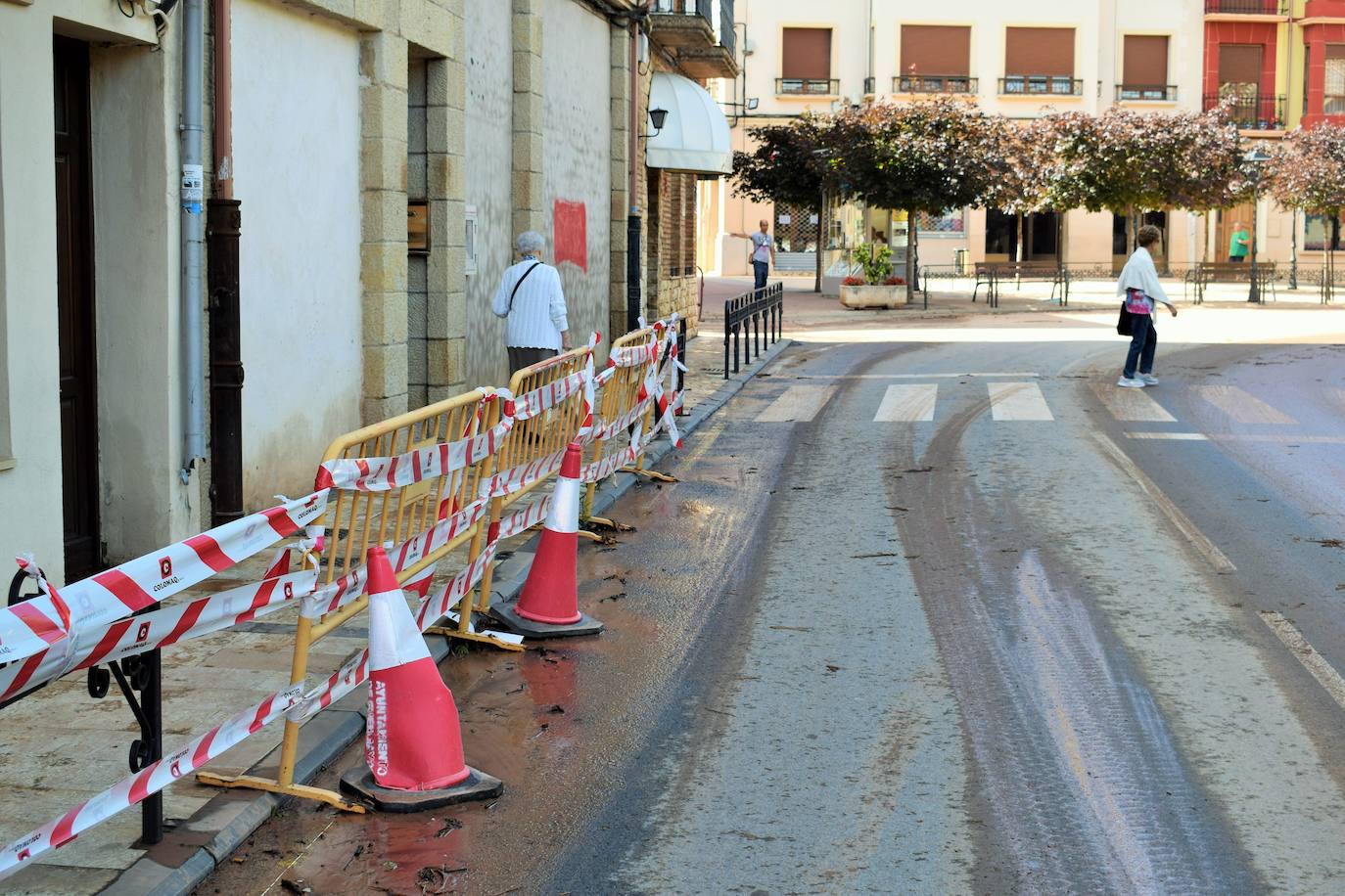 Las inundaciones afectaron a las calles de Fuenmayor