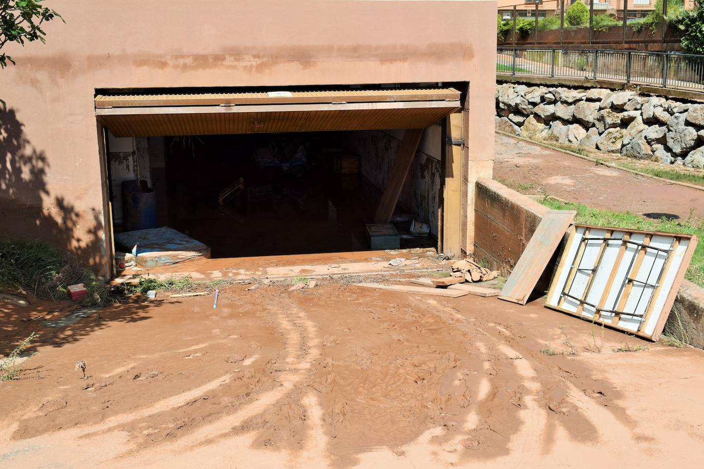 Las inundaciones afectaron a las calles de Fuenmayor