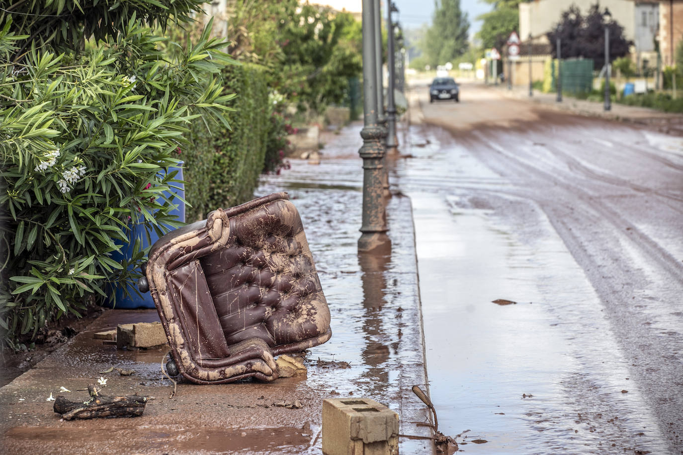 Las consecuencias de las inundaciones en Huércanos