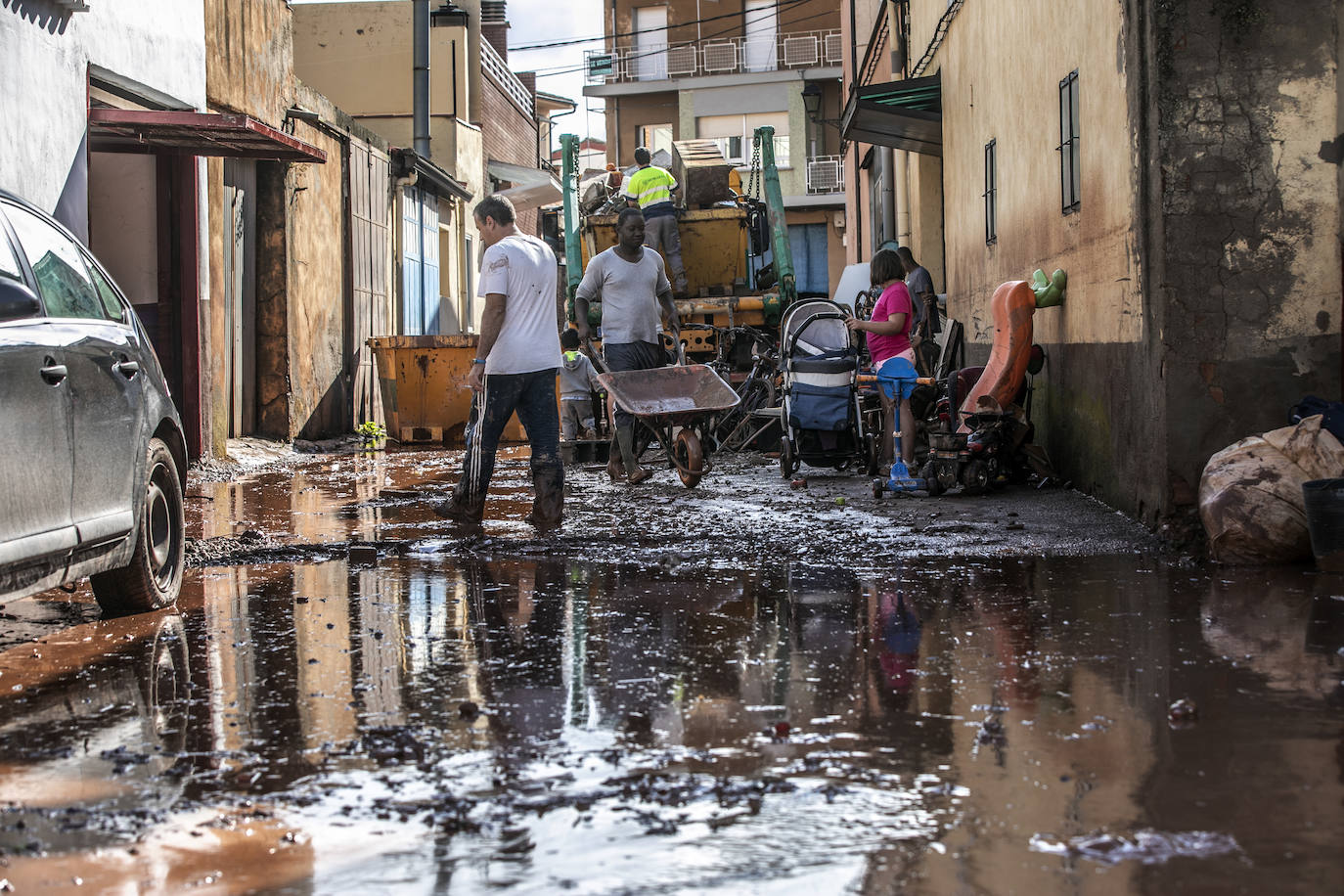 Las consecuencias de las inundaciones en Huércanos