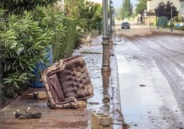 Destrozos en Huércanos tras las lluvias del miércoles.