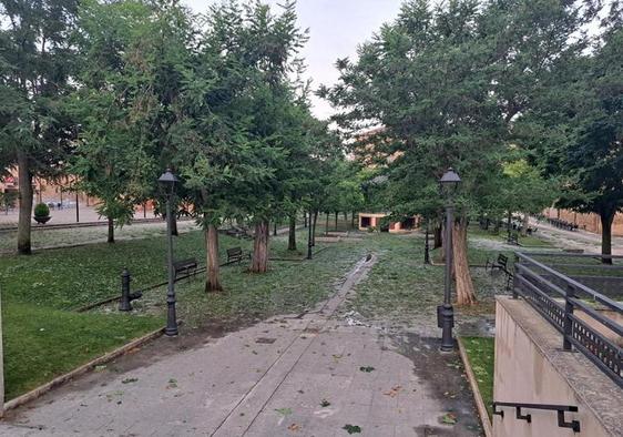 Los estragos de la tormenta eran visibles ayer en Casalarreina.