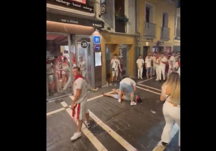 Dos jóvenes de Calahorra, heridos en una pelea en San Fermín que se ha hecho viral