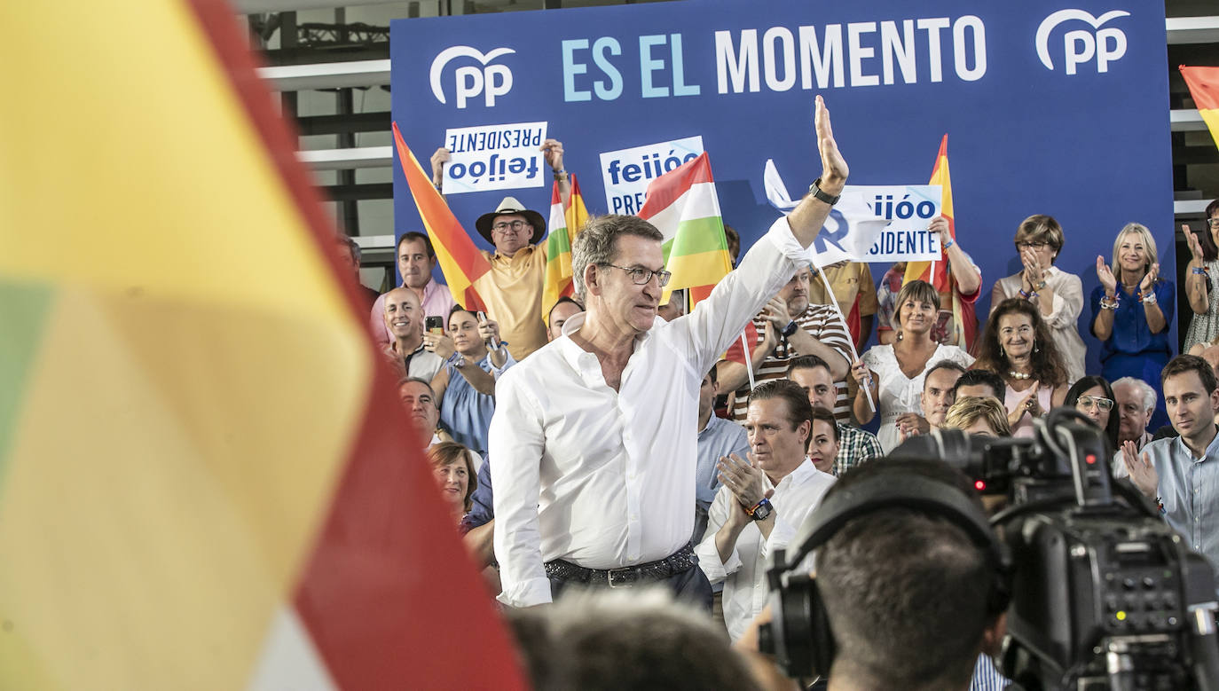 Las imágenes del acto de Feijóo en Logroño