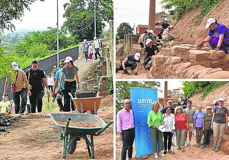 Labores en el yacimiento de La Clínica y acto de inauguración del campo.