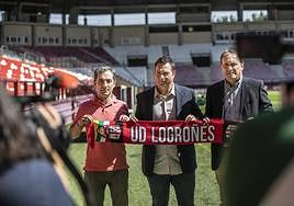 Juanjo Guerreros, Diego Martínez y Carlos Lasheras, en Las Gaunas.