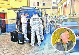 Zona precintada tras descubrirse el asesinato de Guillermo, en la imagen circular.