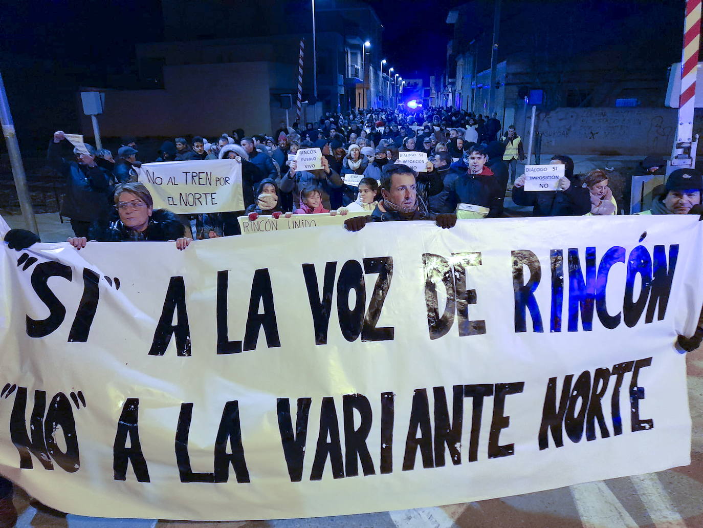 Manifestación de rinconeros el pasado mes de enero contra la variante norte.