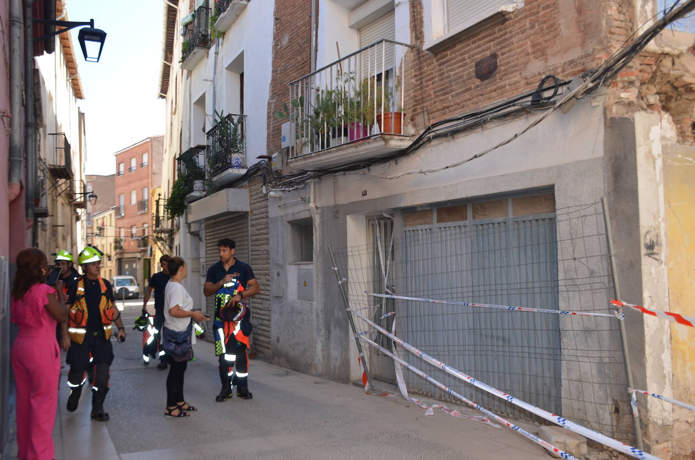 Derrumbe de un edificio en la calle San Andrés de Calahorra