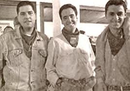 1995. El dueño de los recuerdos de esta página, Eugenio Sáenz de Santa María, flanqueado por Justo Rodríguez (sí, el fotógrafo) y Rafa Calleja.