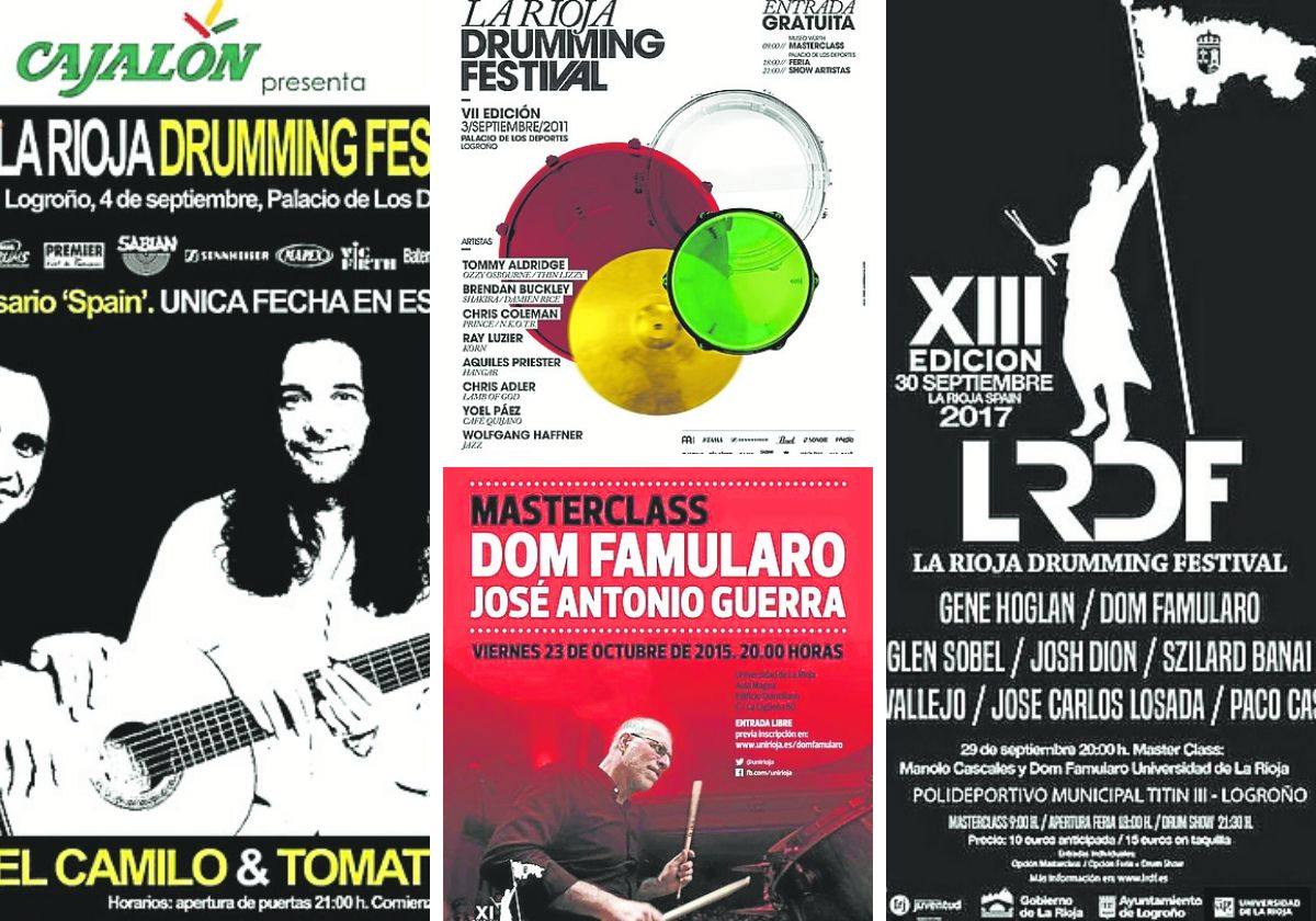 Algunos carteles destacados. Michel Camilo y Tomatito actuaron en el V LRDF, Tommy Aldrige encabezó la cita de 2011, Masterclass de 2015 en la UR y artistas de la última edición celebrada en 2017.