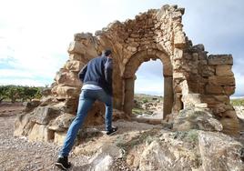 Ruinas entre viñedos de la basílica de Santa María de Rute en Ventas Blancas (Lagunilla del Jubera).