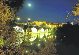 Puente de Piedra, una de las zonas cuya iluminación se ha renovado con un sistema más eficiente.