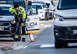 Control de la Policía Local en las calles de Logroño.