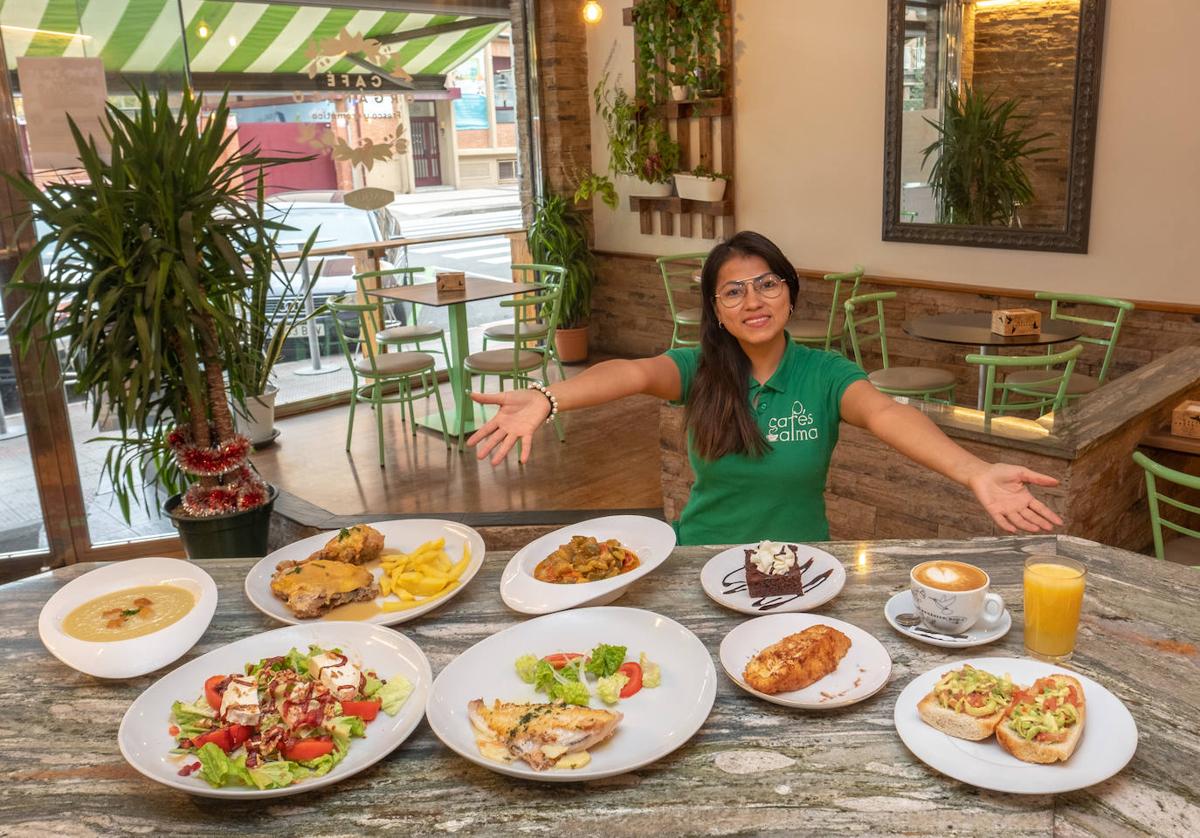 Algunos de los platos que constituyen la oferta gastronómica del día en 'Cafés con alma'.