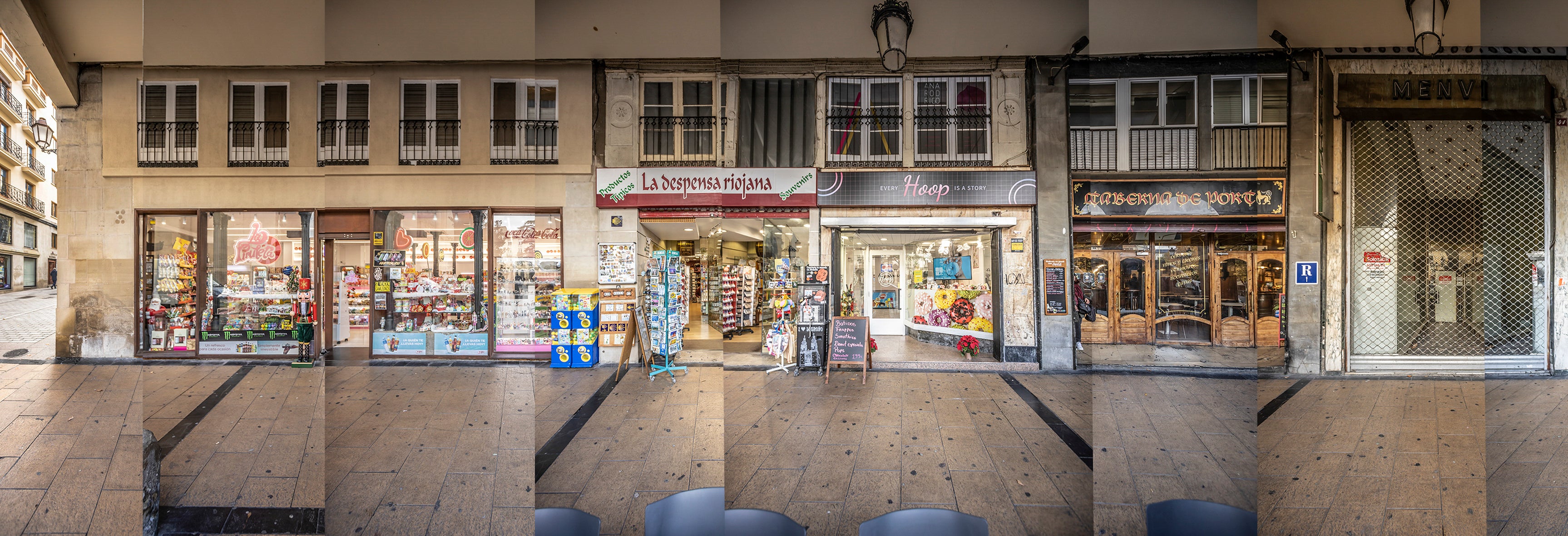 Desaparecieron La Violeta y Menvi (que sigue como uno de los pocos locales vacíos) y aparecieron chuches que se sumaron a hostelería y turismo en general con vistas a la plaza del Mercado.